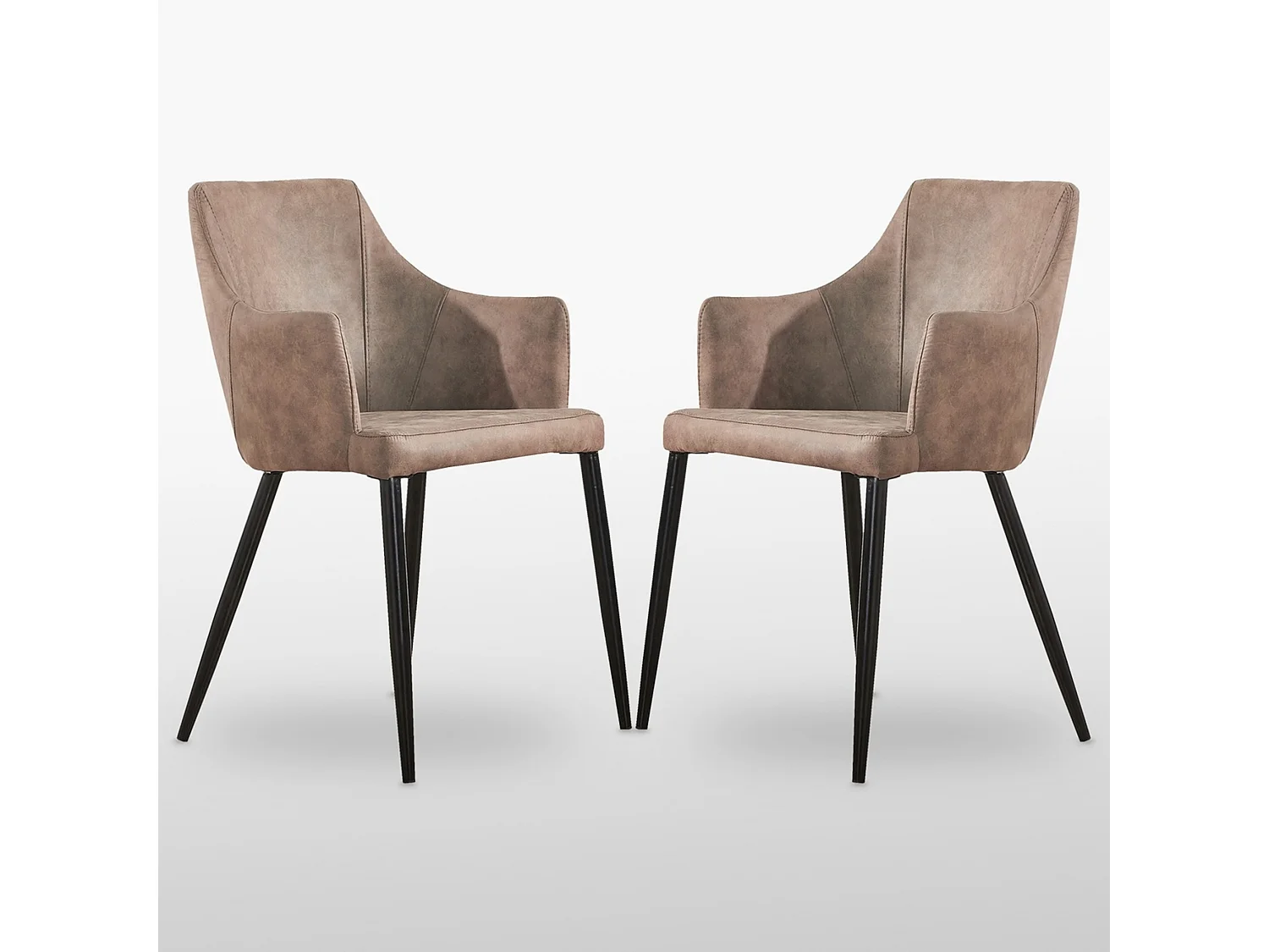 ZARAH - Lot de 2 Chaises Design en Simili Cuir - Rembourrée - Marron