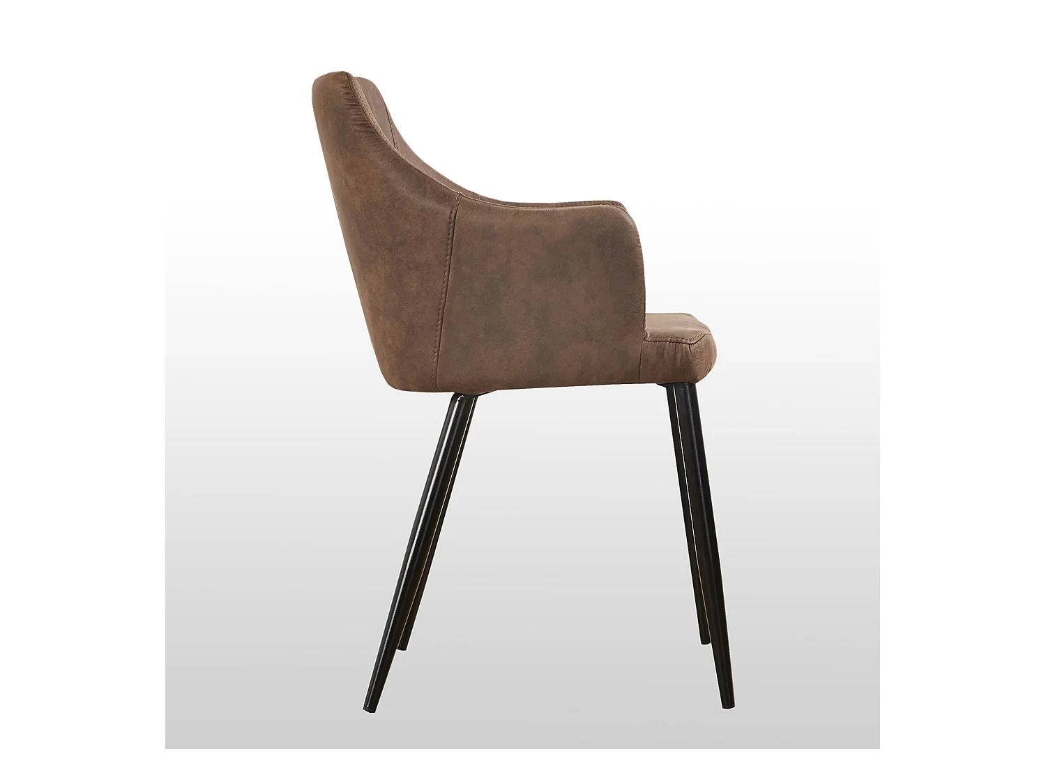 ZARAH - Lot de 4 Chaises Design en Simili Cuir - Rembourrée - Marron Chocolat