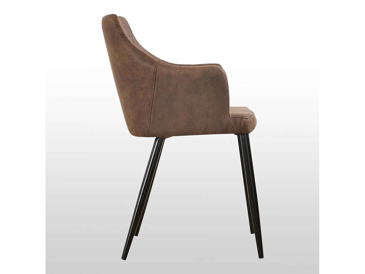 ZARAH - Lot de 4 Chaises Design en Simili Cuir - Rembourrée - Marron Chocolat