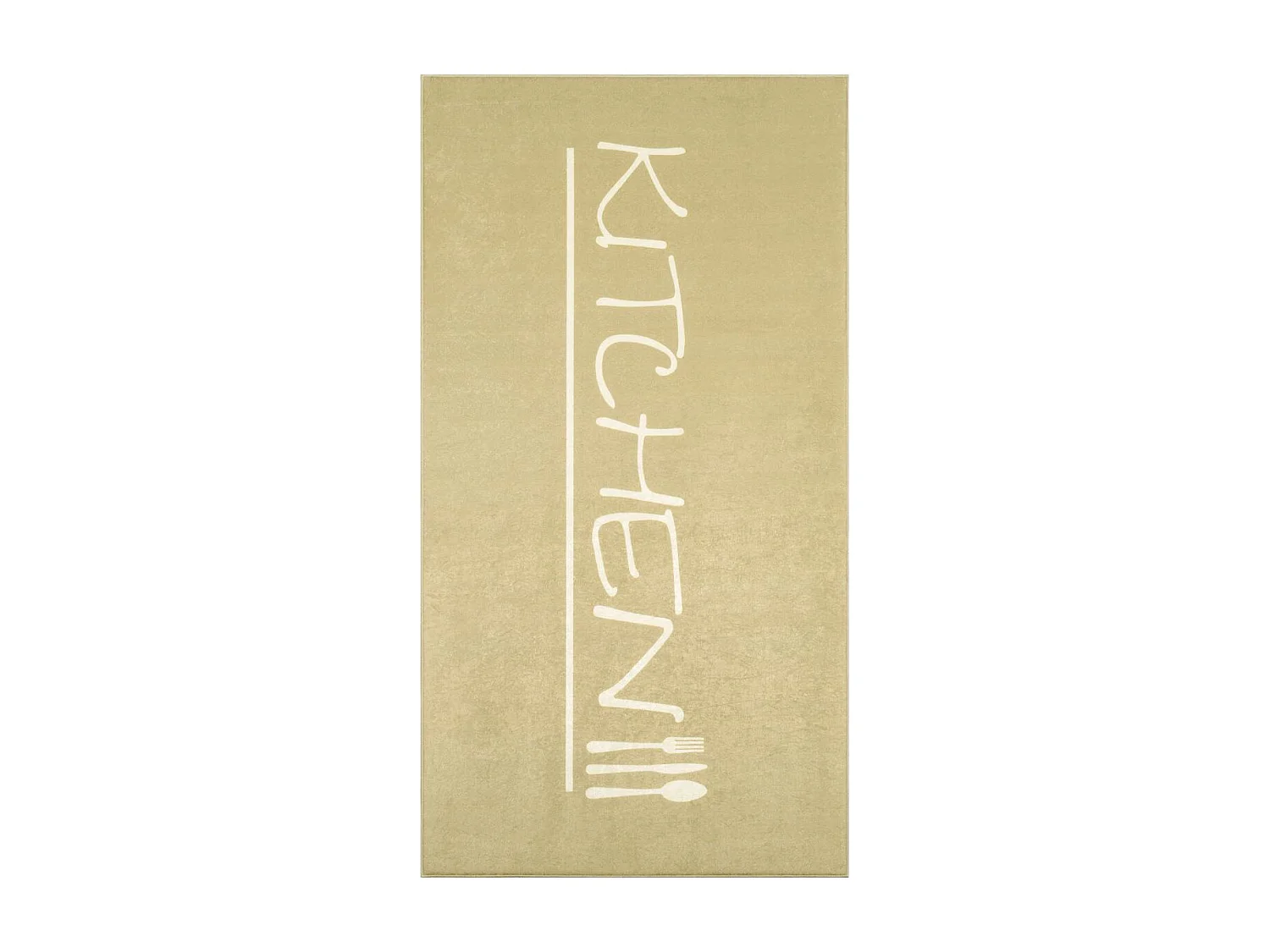 tapis cuisine Lavable 30° 70x180 beige et blanc LYN11 IMP