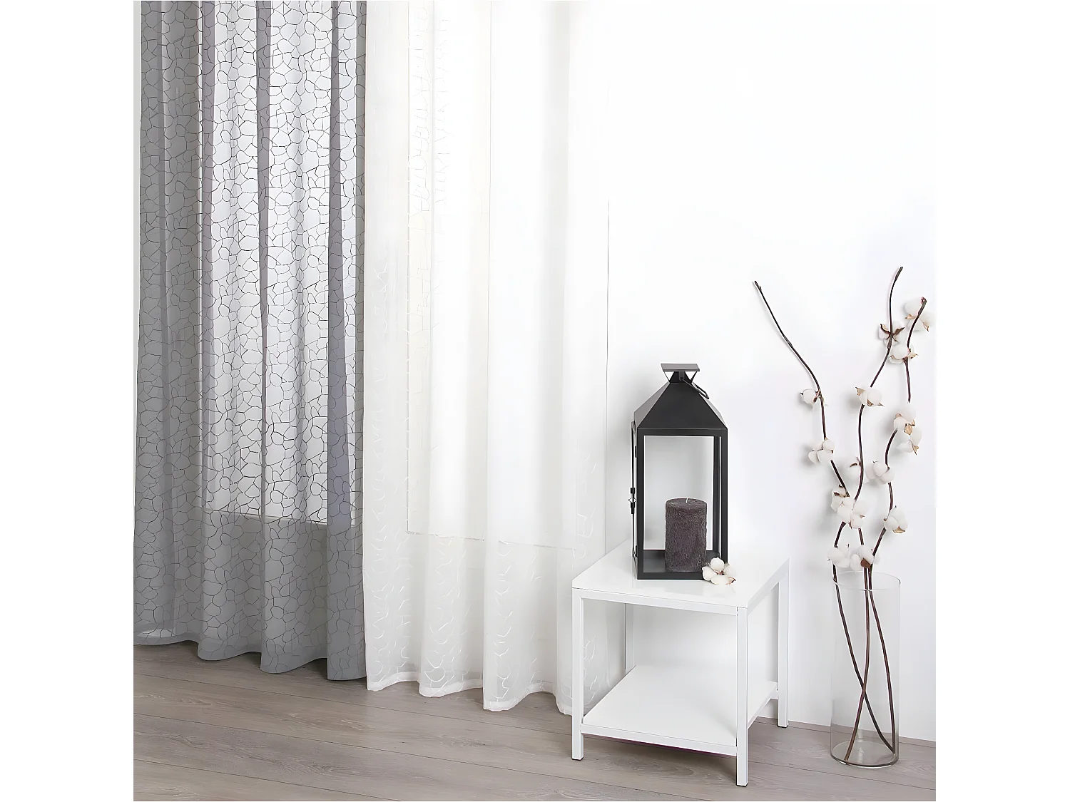 Voilage Blanc brodé 140 x 240 cm