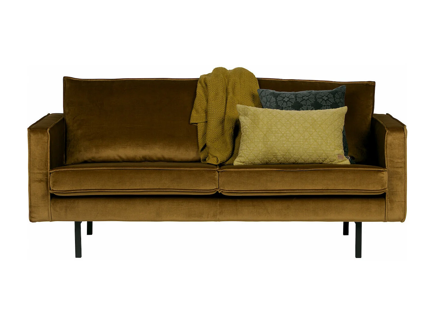 RODEO - Canapé 2 places en velours jaune miel