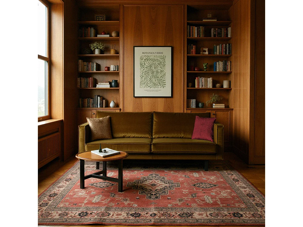 Bronco - Canapé 3 places vintage en velours - Bronze