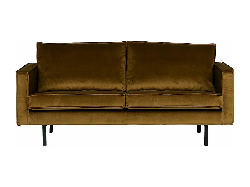 RODEO - Canapé 2 places en velours jaune miel