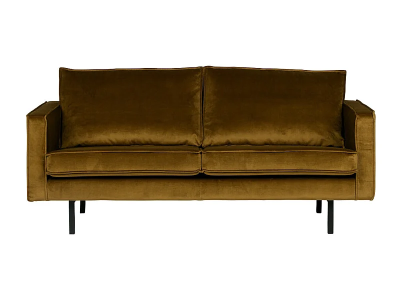 RODEO - Canapé 2 places en velours jaune miel