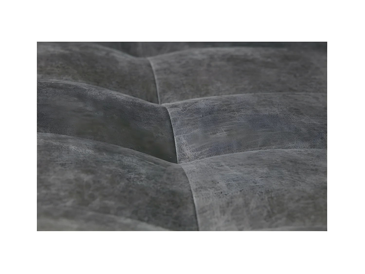 RODEO - Canapé vintage 3 places en cuir recyclé noir