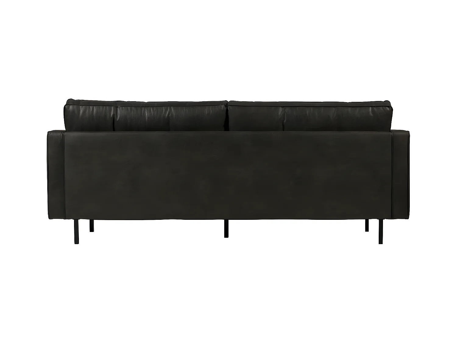 RODEO - Canapé vintage 3 places en cuir recyclé noir