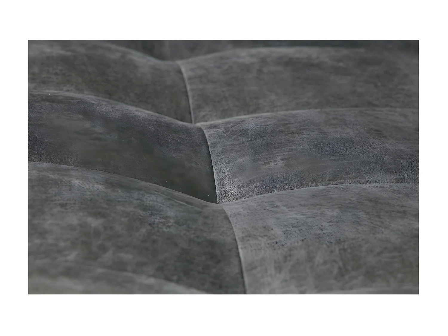 RODEO - Canapé vintage 3 places en cuir recyclé noir