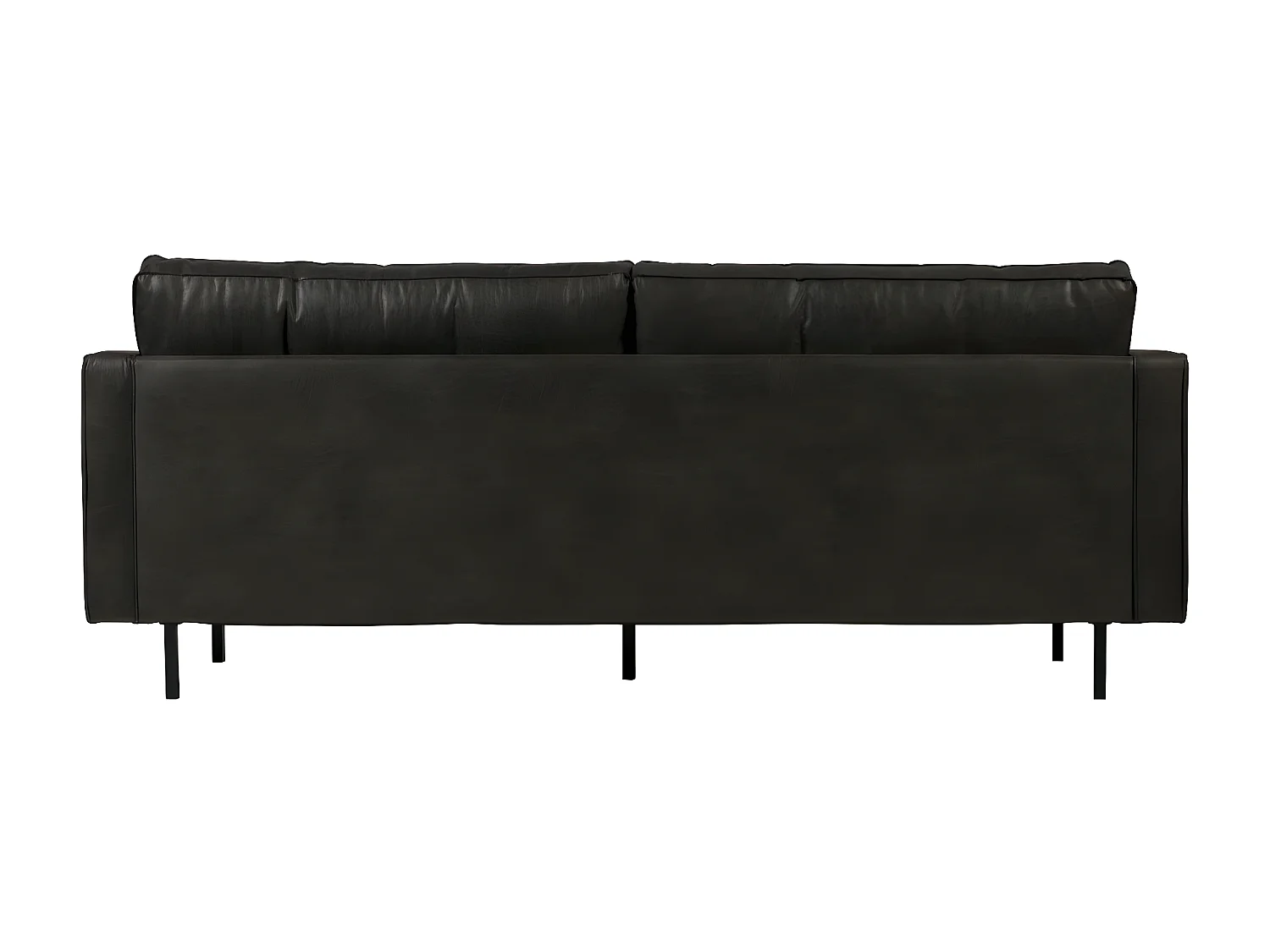 RODEO - Canapé vintage 3 places en cuir recyclé noir