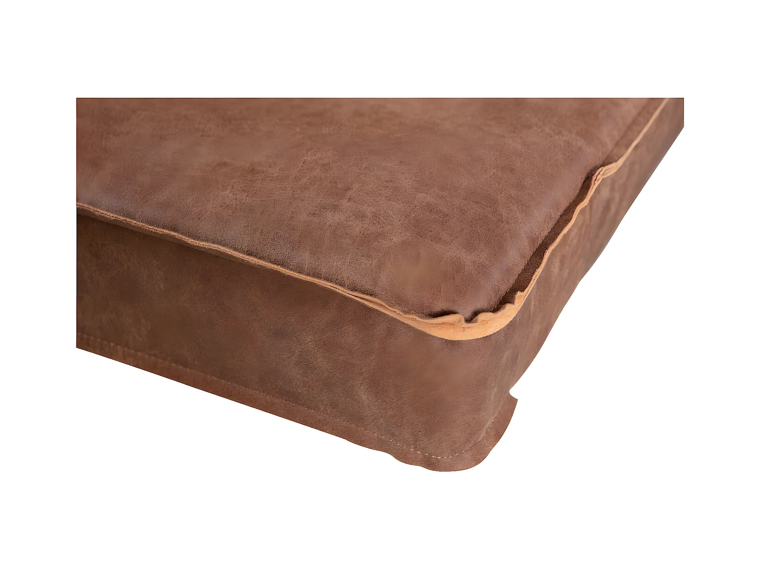 RODEO - Canapé 4 places en cuir recyclé marron