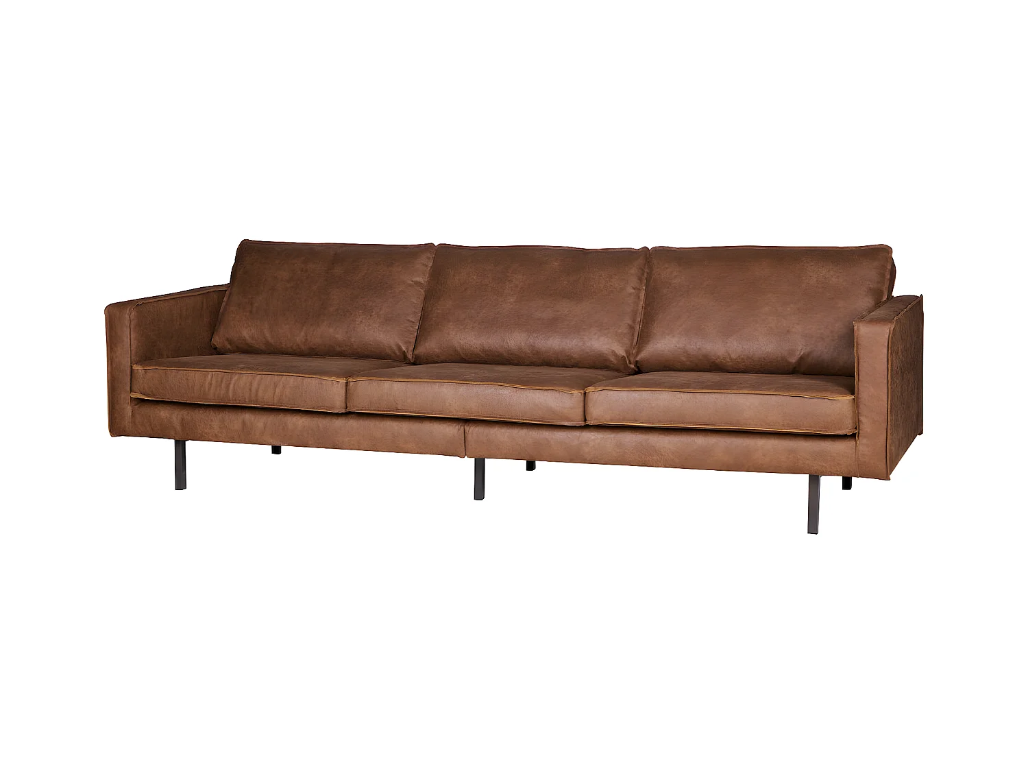 RODEO - Canapé 4 places en cuir recyclé marron