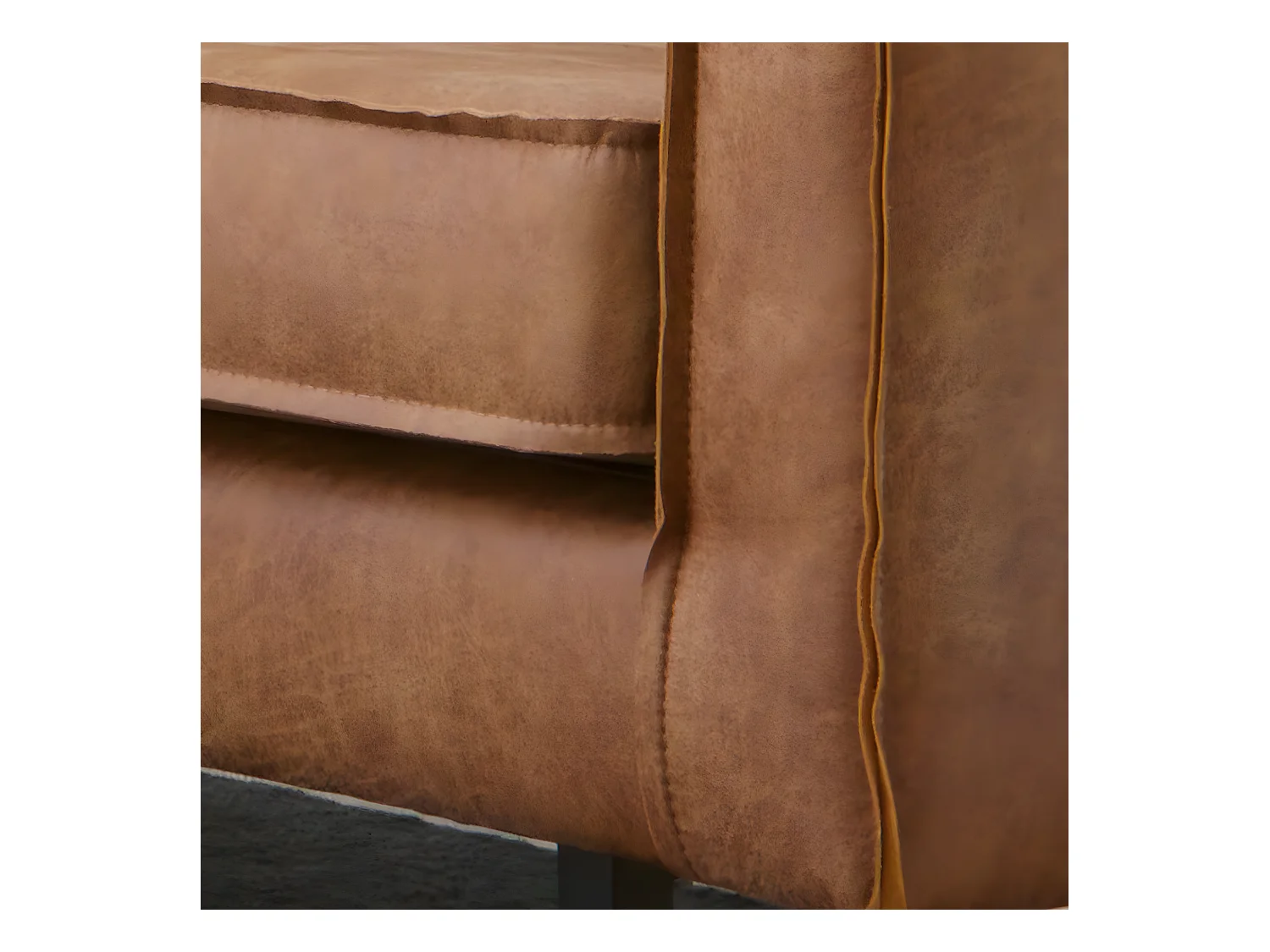 RODEO - Canapé 4 places en cuir recyclé marron