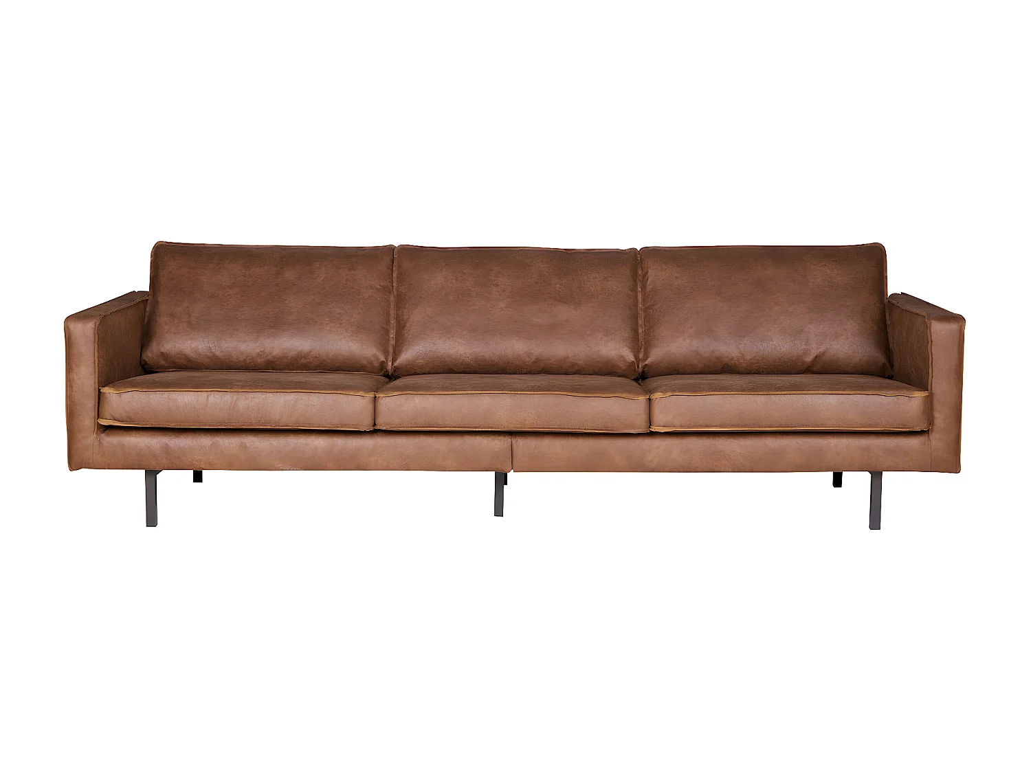 RODEO - Canapé 4 places en cuir recyclé marron