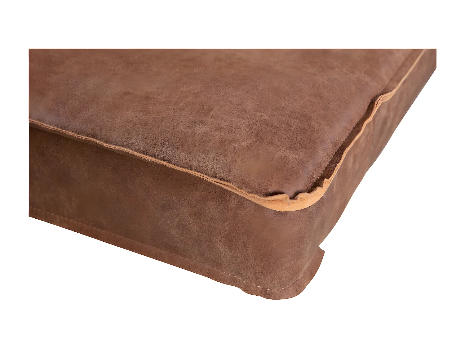 RODEO - Canapé 4 places en cuir recyclé marron