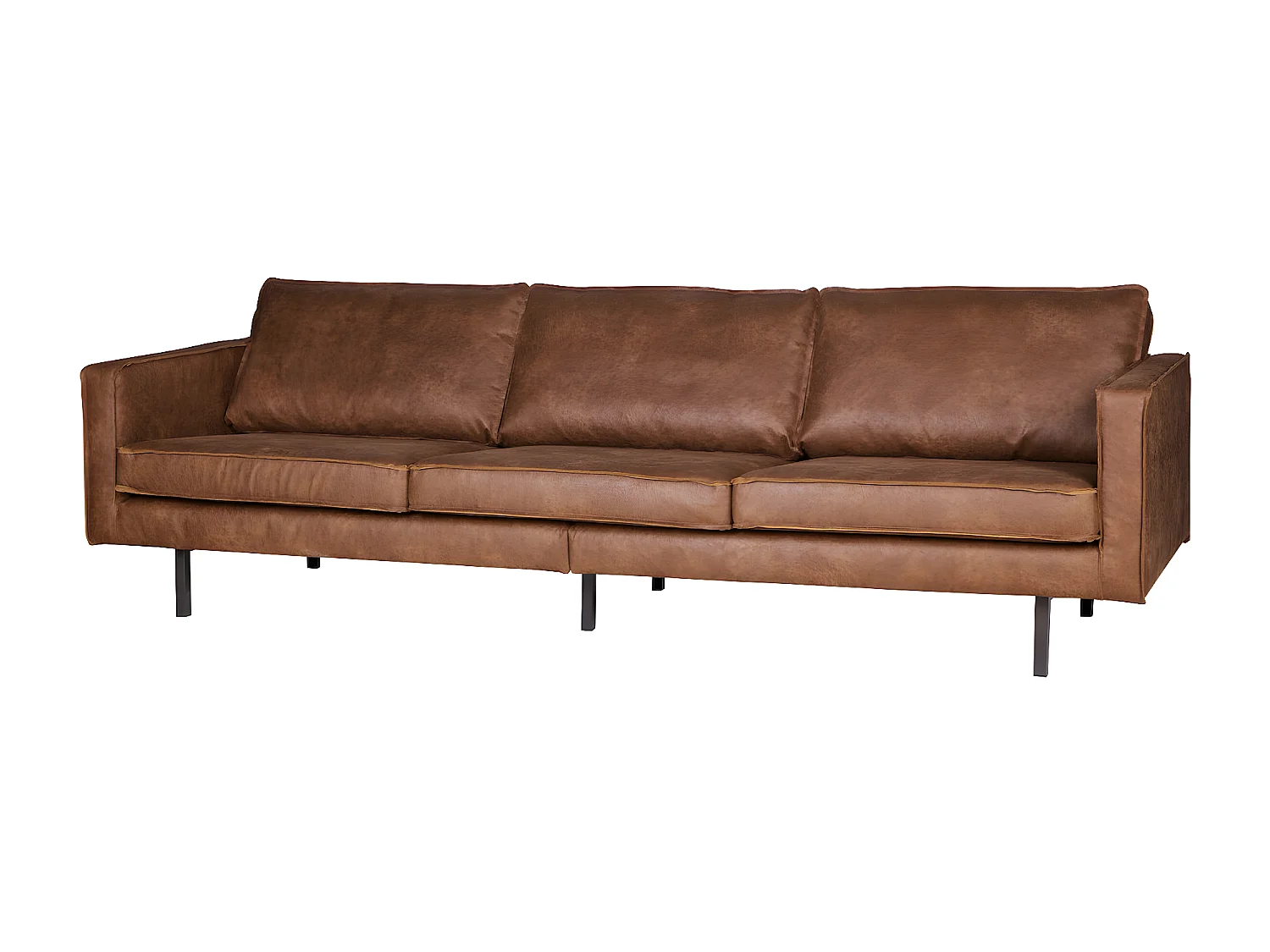 RODEO - Canapé 4 places en cuir recyclé marron
