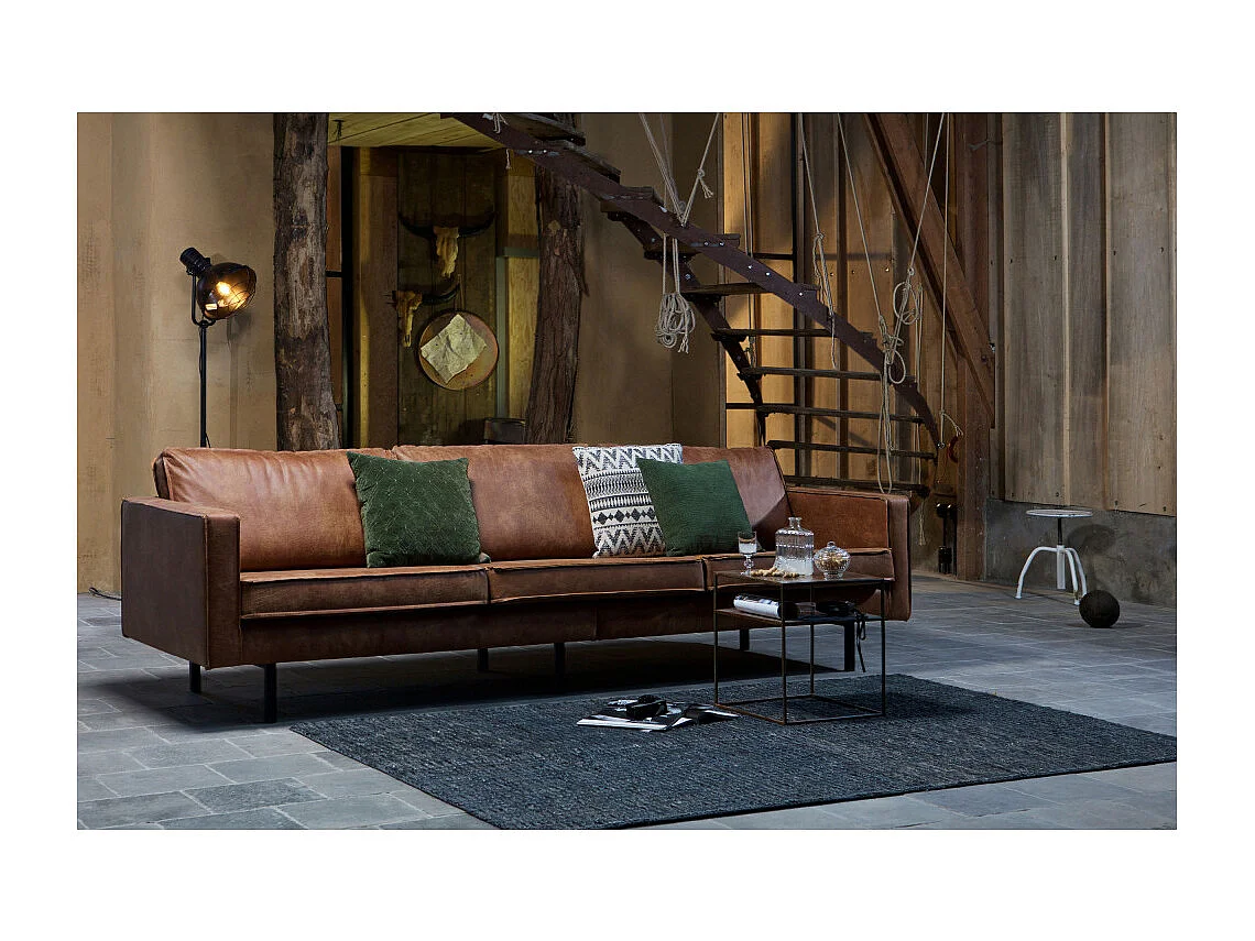 Bronco - Grand canapé 4 places vintage - Cognac