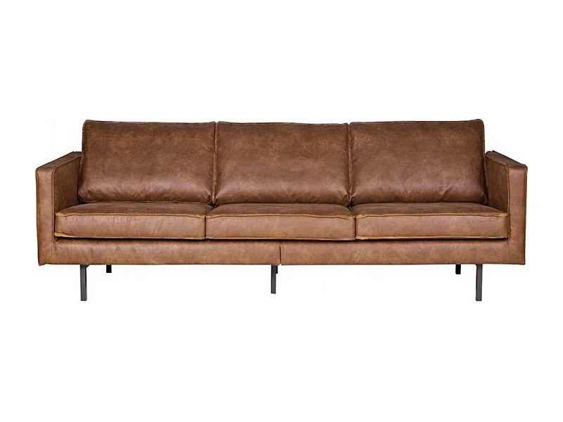 RODEO - Canapé 4 places en cuir recyclé marron