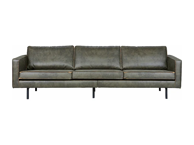 RODEO - Canapé 4 places en cuir recyclé kaki