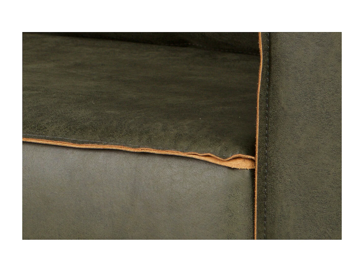 RODEO - Canapé 4 places en cuir recyclé kaki