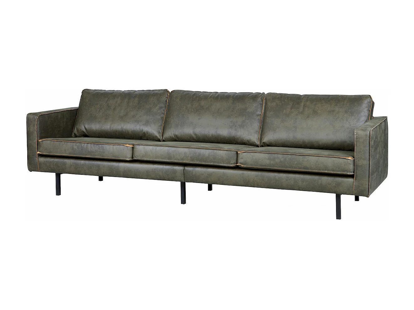 RODEO - Canapé 4 places en cuir recyclé kaki