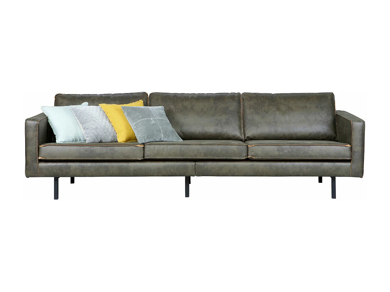 RODEO - Canapé 4 places en cuir recyclé kaki