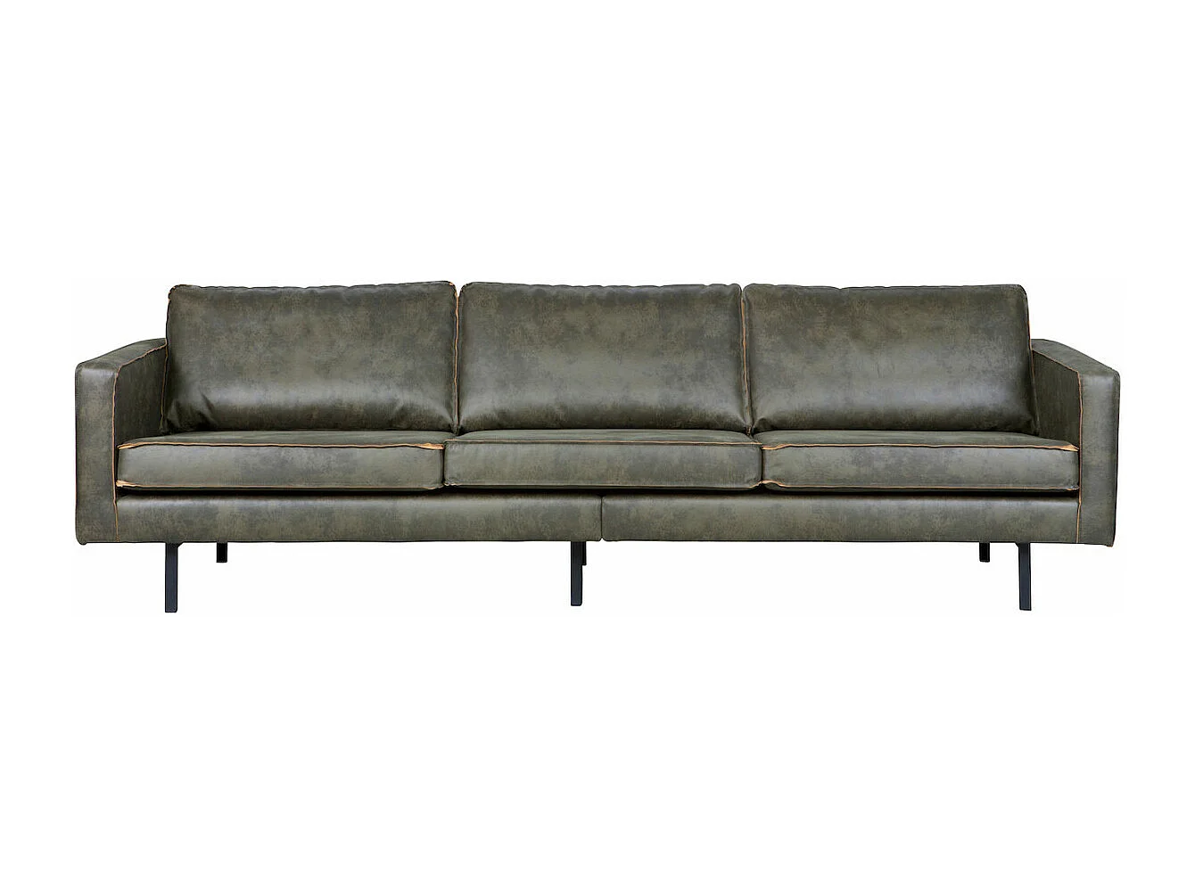 RODEO - Canapé 4 places en cuir recyclé kaki