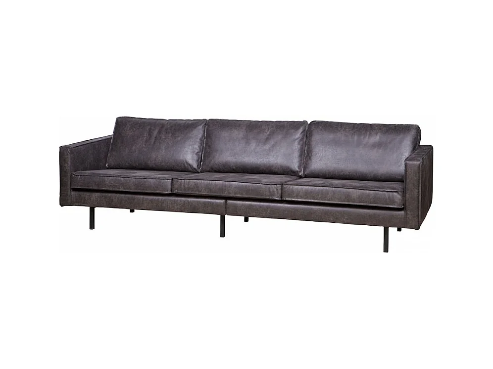 RODEO - Canapé 4 places en cuir recyclé noir vintage