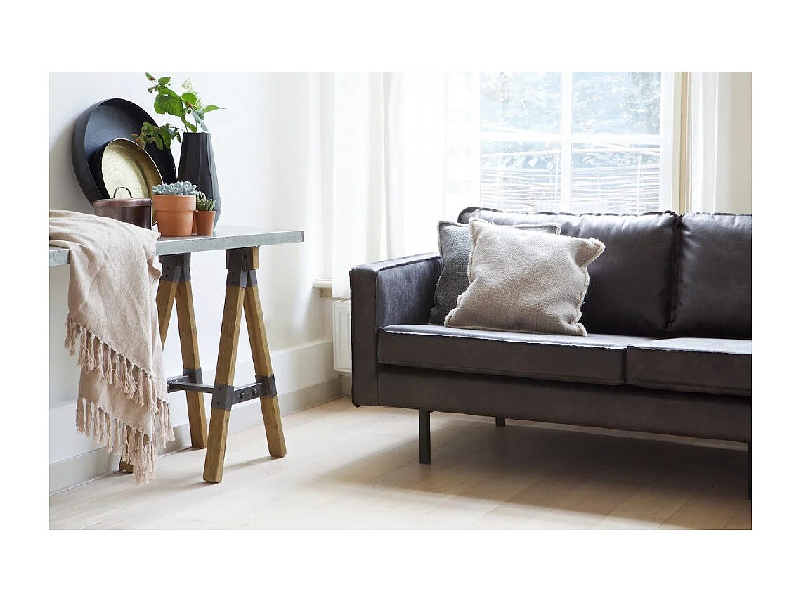 Bronco - Grand canapé 4 places vintage - Noir