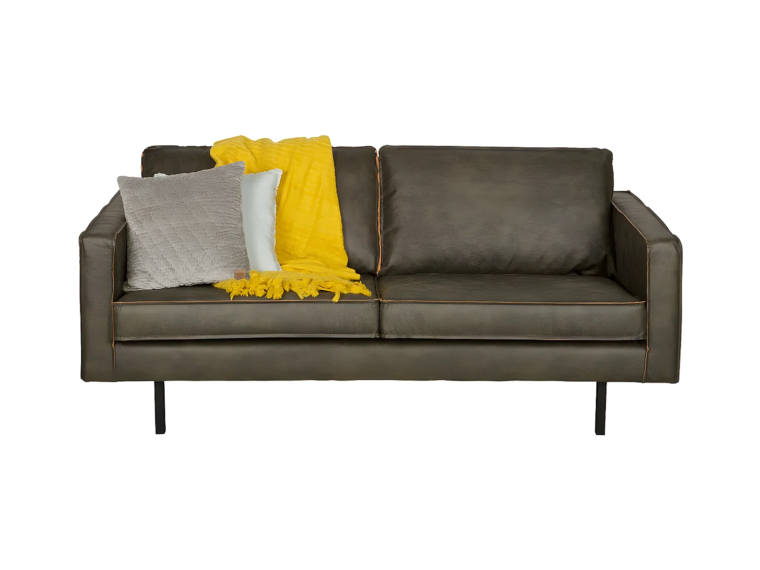 RODEO - Canapé 2 places en cuir recyclé vert kaki