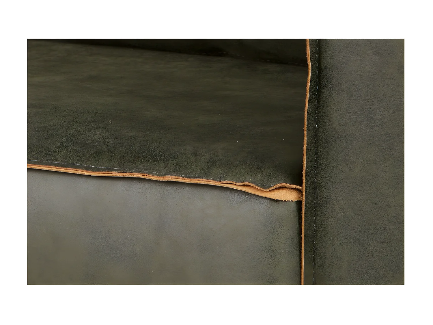 RODEO - Canapé 2 places en cuir recyclé vert kaki