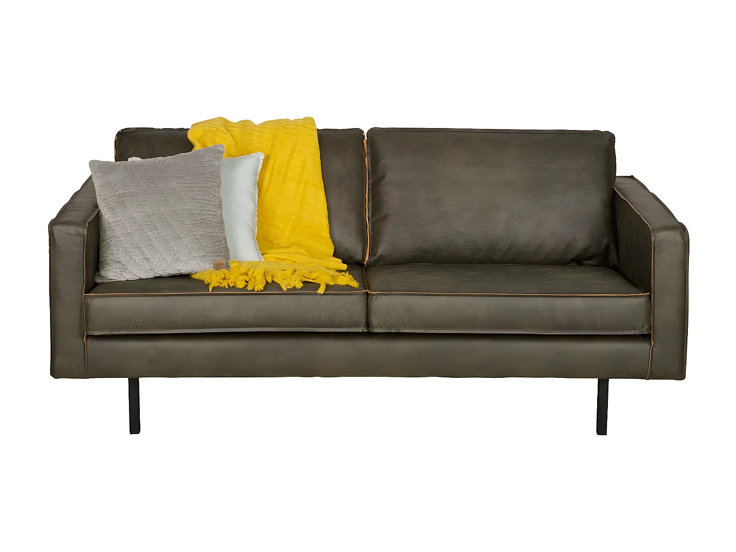 RODEO - Canapé 2 places en cuir recyclé vert kaki
