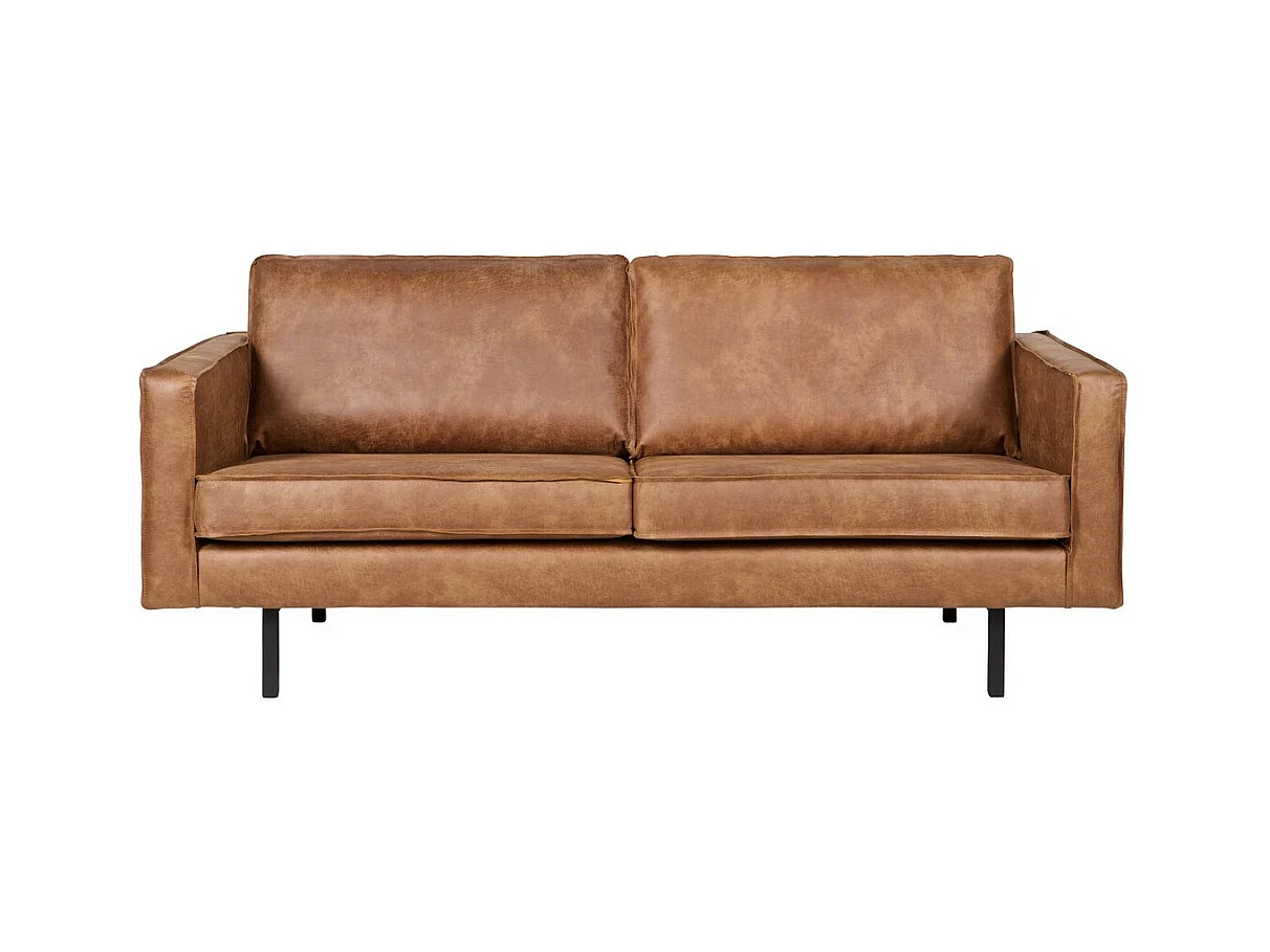 RODEO - Canapé 3 places en cuir recyclé cognac