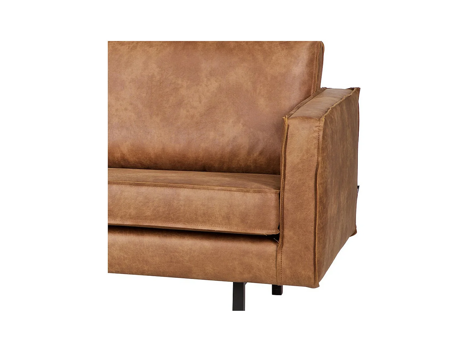 RODEO - Canapé 3 places en cuir recyclé cognac