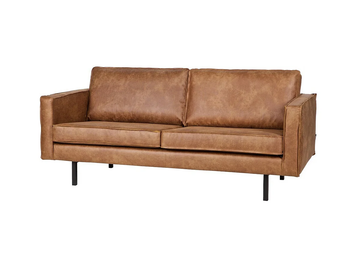 RODEO - Canapé 3 places en cuir recyclé cognac