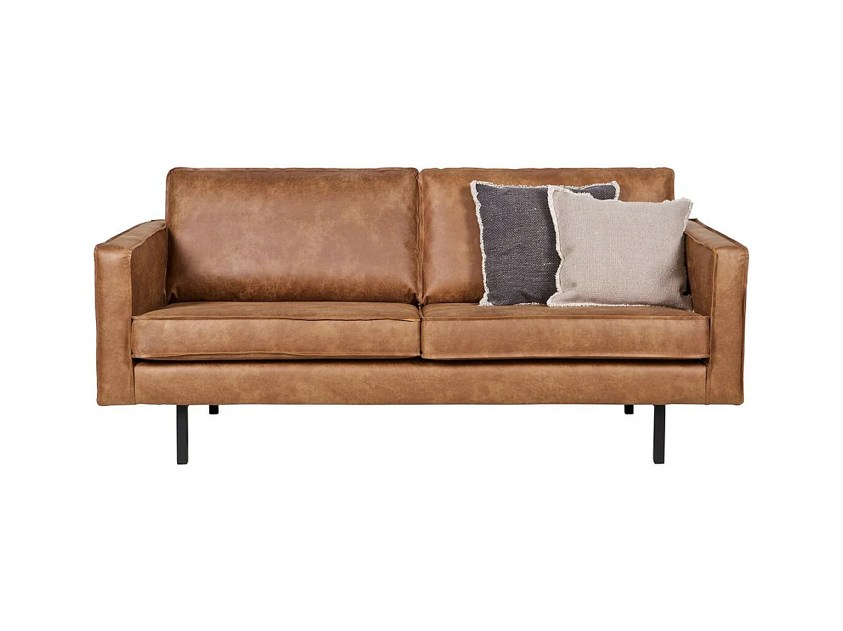 RODEO - Canapé 3 places en cuir recyclé cognac