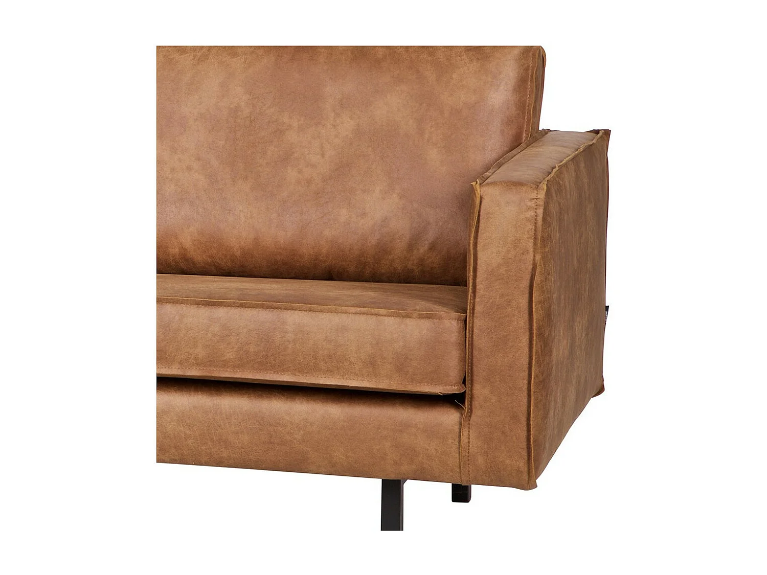 RODEO - Canapé 3 places en cuir recyclé cognac