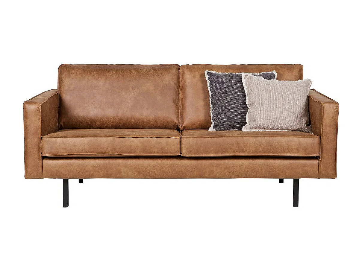 RODEO - Canapé 3 places en cuir recyclé cognac