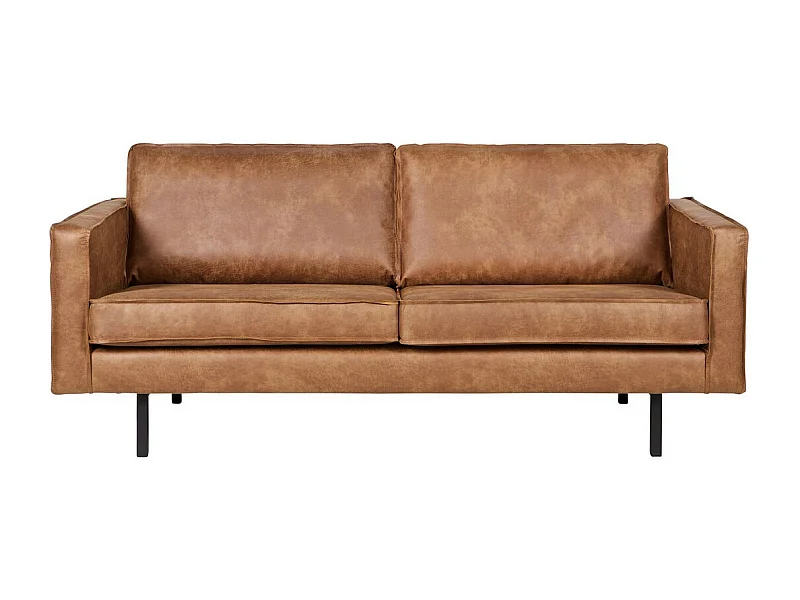 RODEO - Canapé 3 places en cuir recyclé cognac