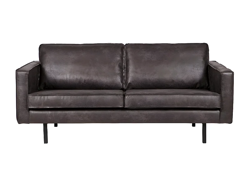 RODEO - Canapé 2 places en cuir recyclé noir vintage