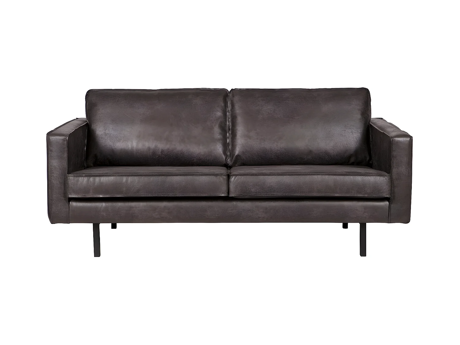 RODEO - Canapé 2 places en cuir recyclé noir vintage