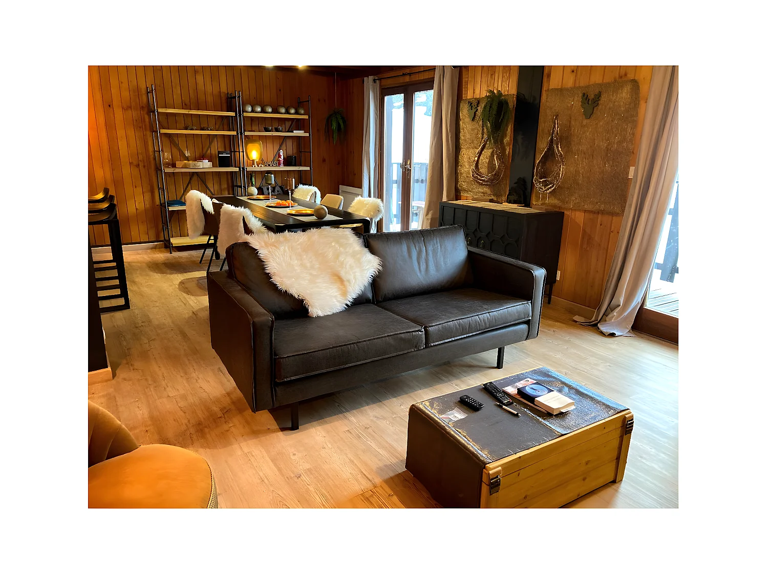 RODEO - Canapé 2 places en cuir recyclé noir vintage