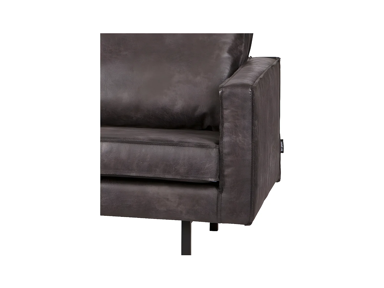 RODEO - Canapé 2 places en cuir recyclé noir vintage