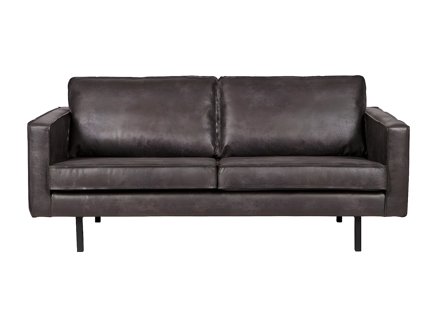 RODEO - Canapé 2 places en cuir recyclé noir vintage