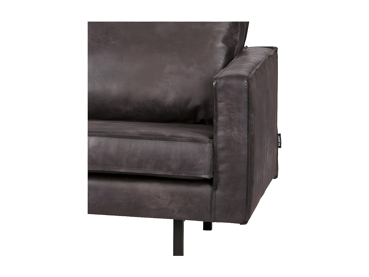 RODEO - Canapé 2 places en cuir recyclé noir vintage