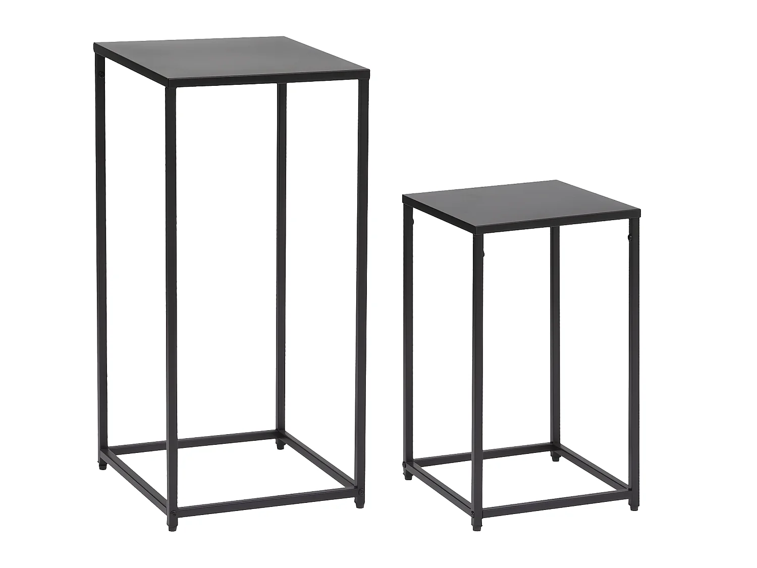 Lot de 2 Tables d'appoint , Bout de canapé ou Sellettes en Métal Noir