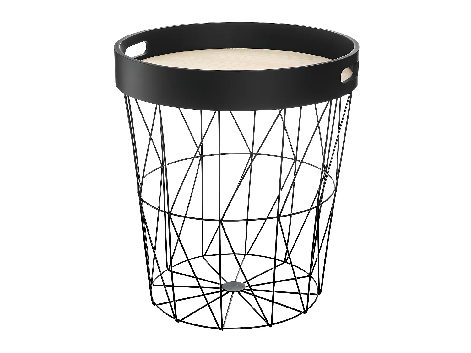 Table à café en métal Noir avec plateau amovible