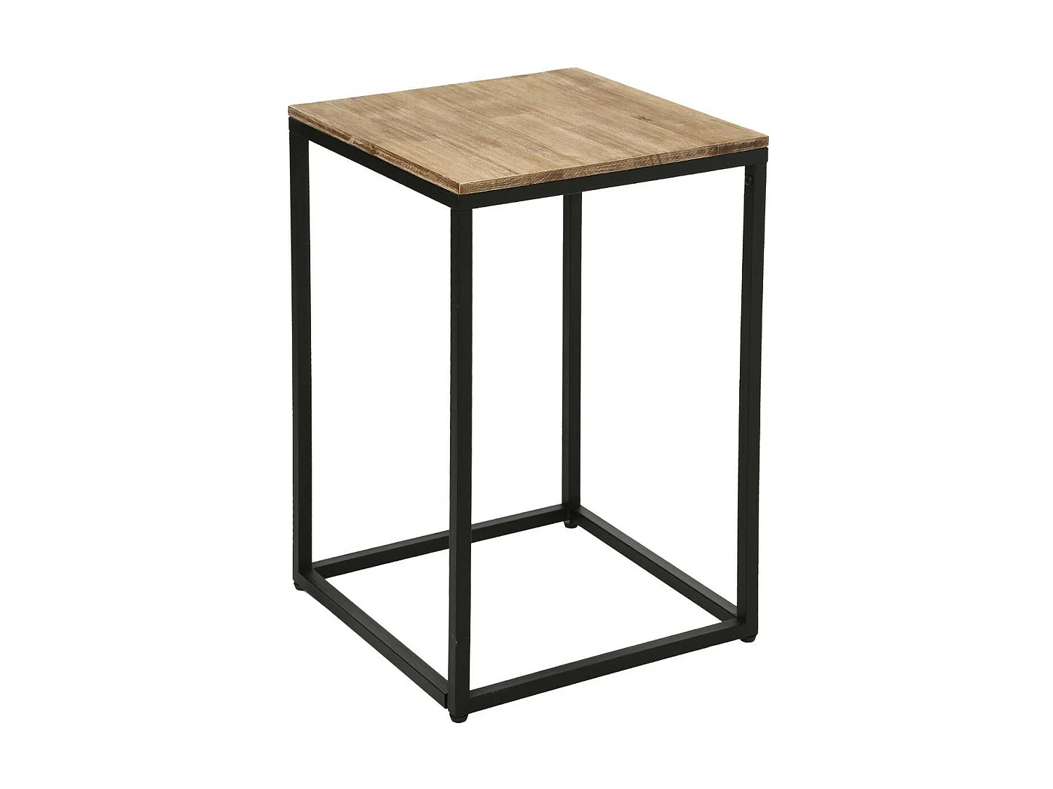 Table d'appoint en Bois d'Acacia et Métal noir