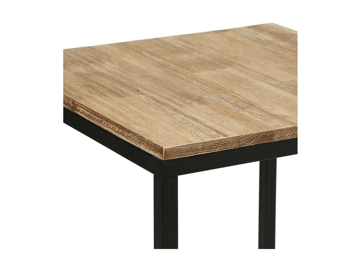 Table d'appoint en Bois d'Acacia et Métal noir