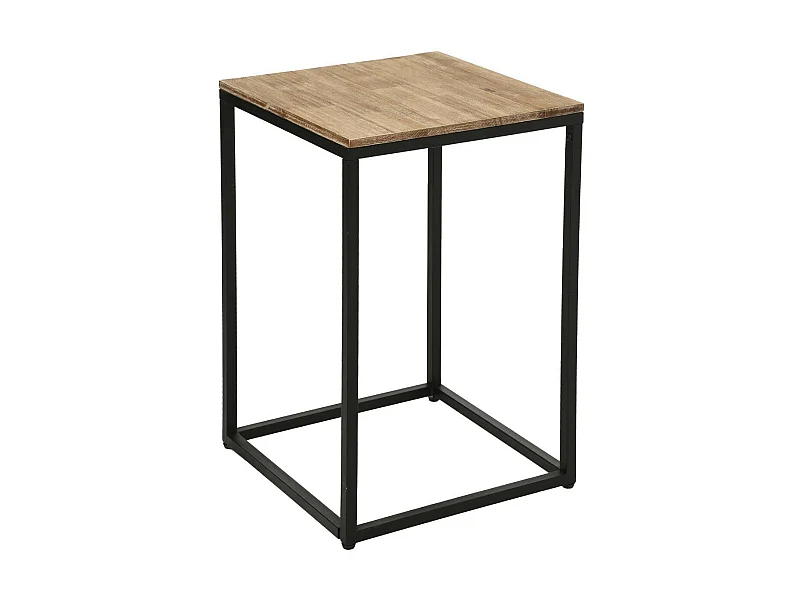 Table d'appoint en Bois d'Acacia et Métal noir