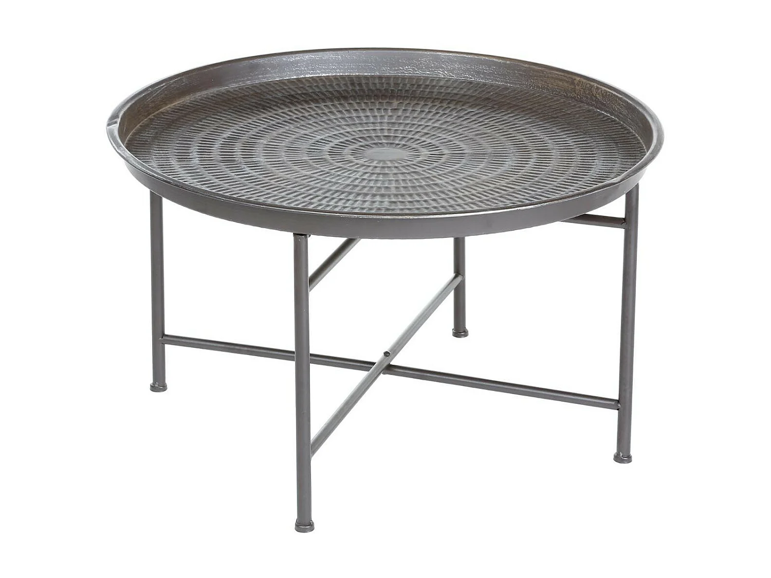 Table à café en métal gris aspect vieilli